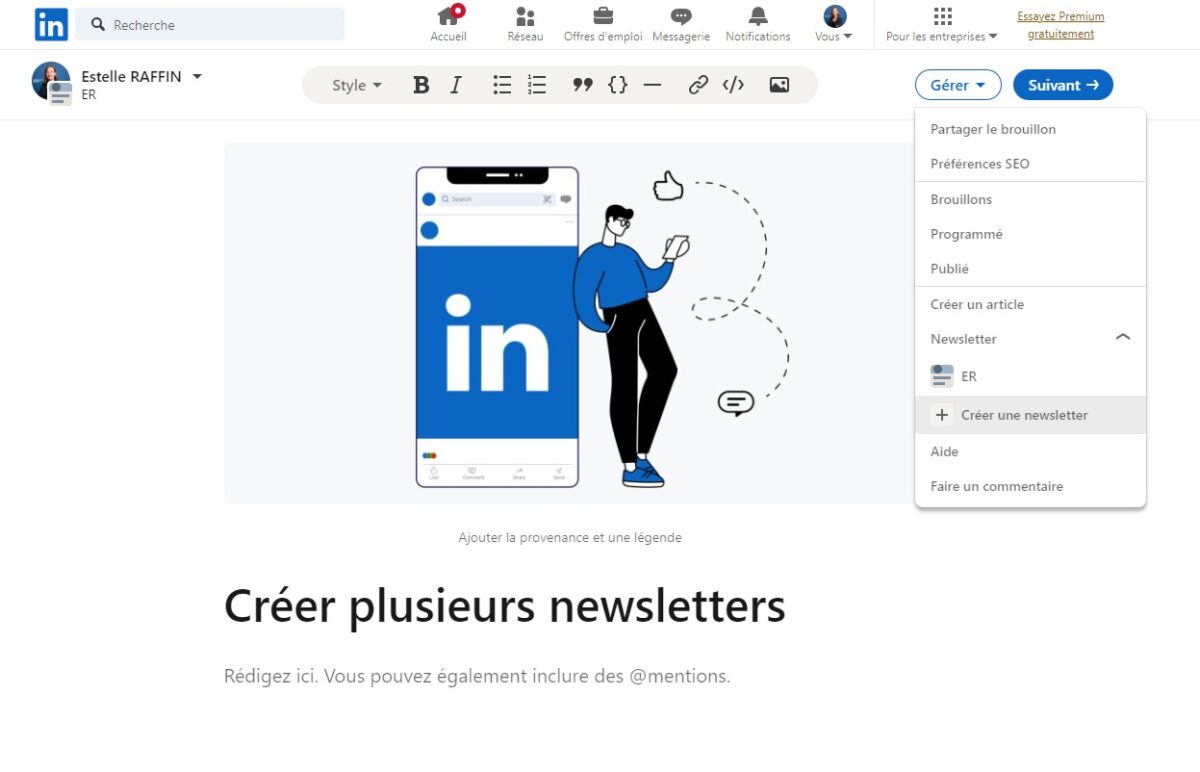 linkedIn-creer-plusieurs-newsletters