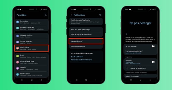 Android – notifications ne pas déranger