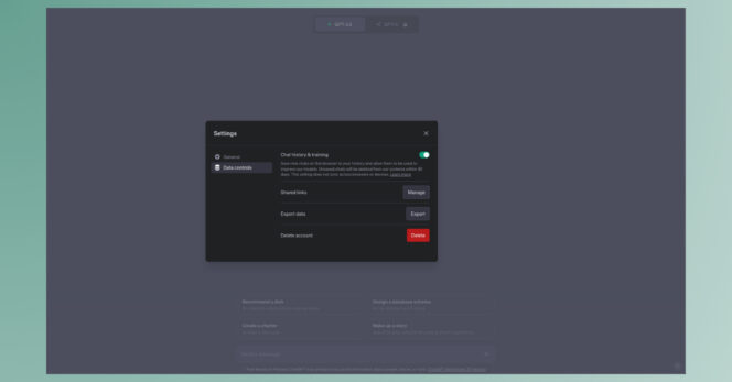 ChatGPT – data control