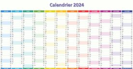 Calendrier 2024 à imprimer : jours fériés, vacances, numéros de semaine, format Excel, PDF…