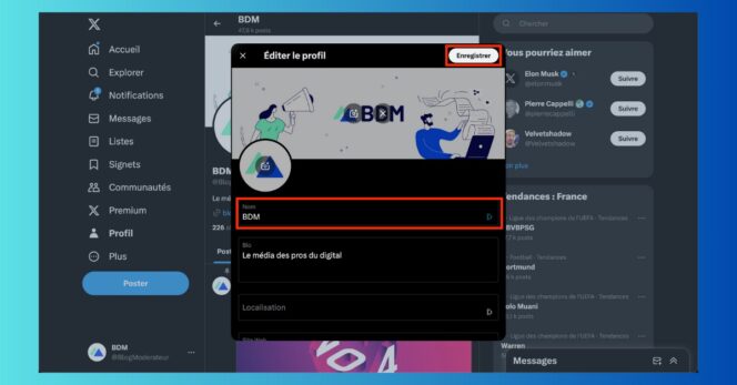 X Twitter – nom de profil 2