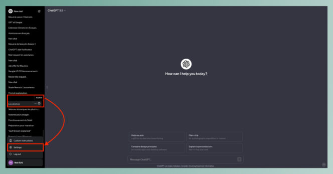 ChatGPT – archiver conversation