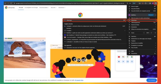 Chrome supprimer historique desktop