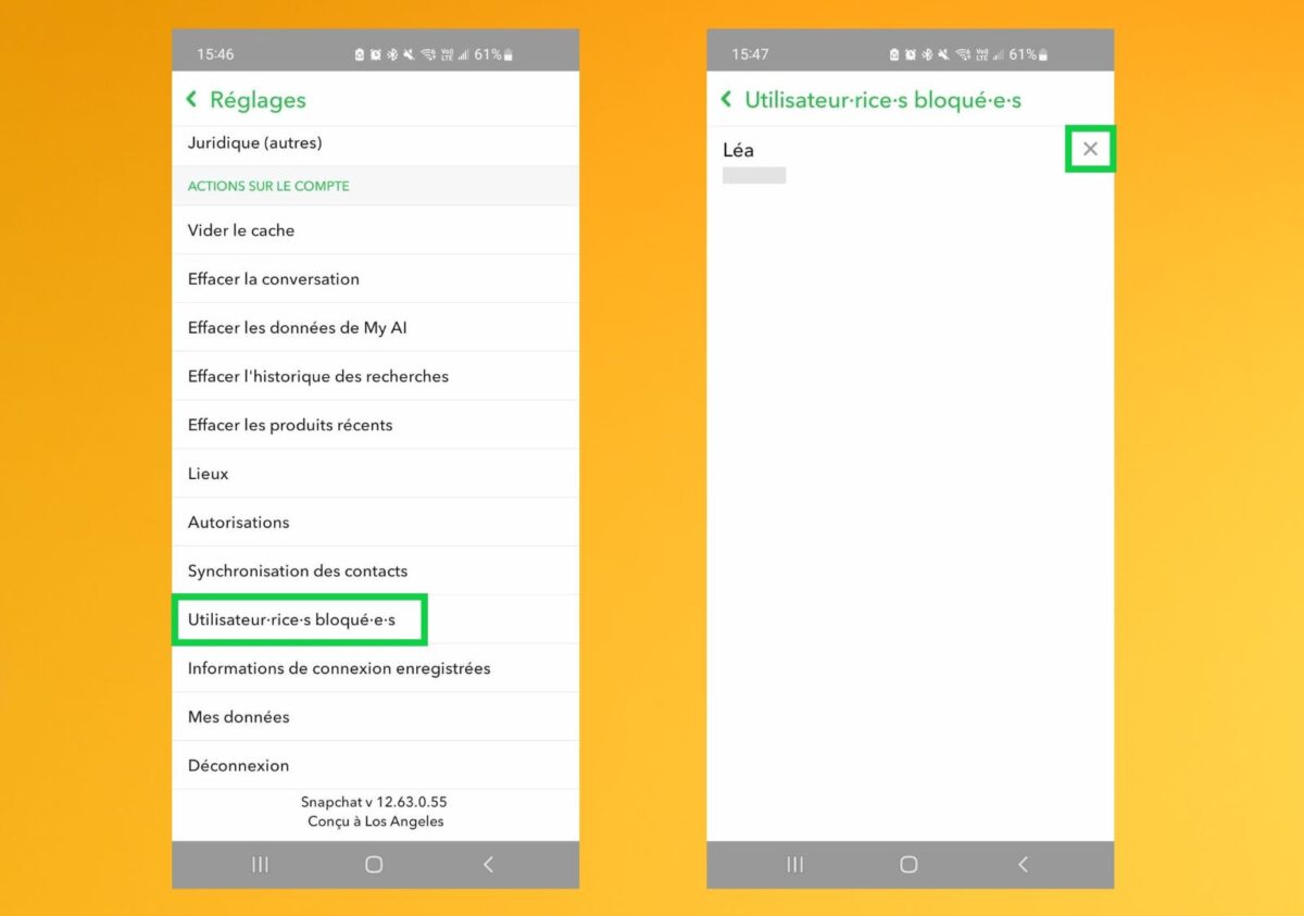 comment bloquer snapscore