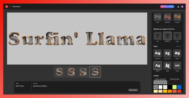 Firefly – effets de texte
