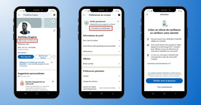 LinkedIn vérification identité – mobile