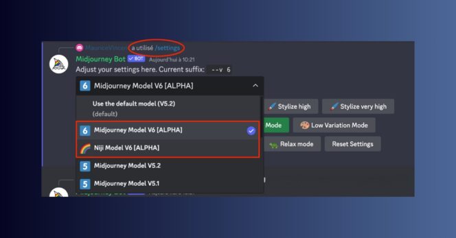 v6 midjourney settings
