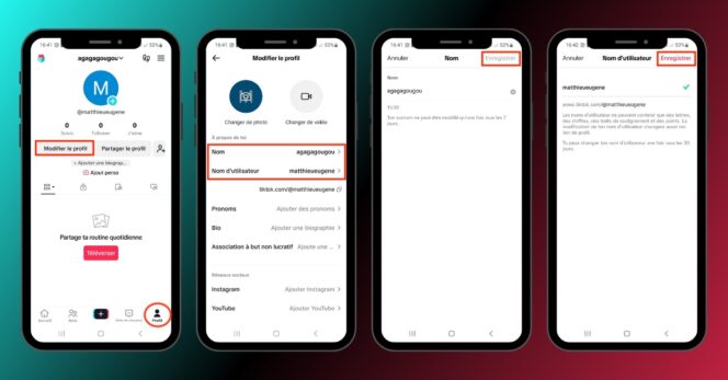TikTok changer nom utilisateur