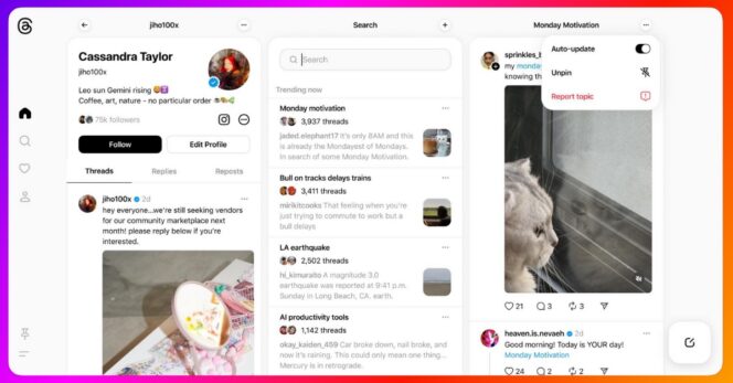 Threads Tweetdeck like interface 2
