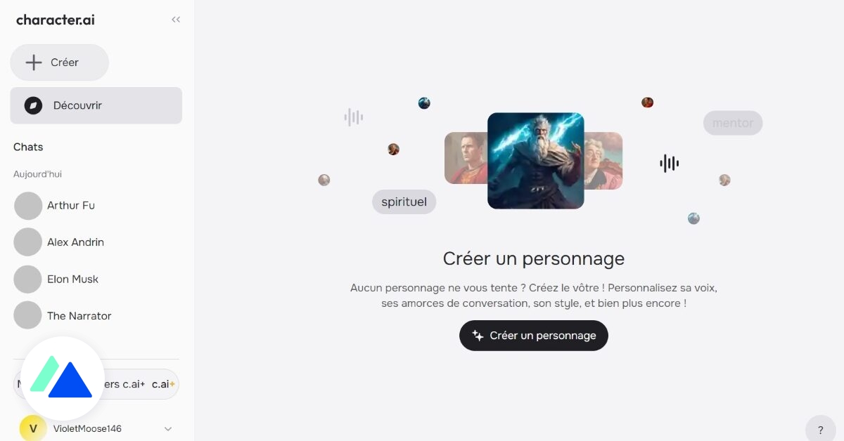 Unlock Character Interface Character.ai : comment créer un personnage IA sur la plateforme