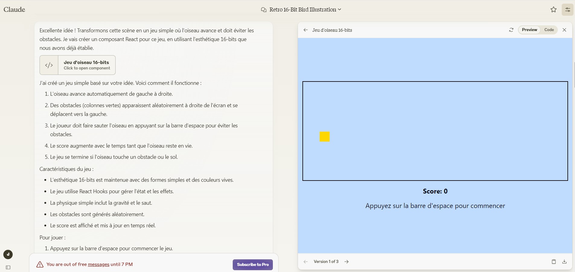 V1 Jeu Claude