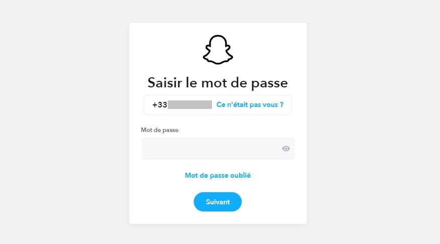 Mot de passe oublié Snapchat