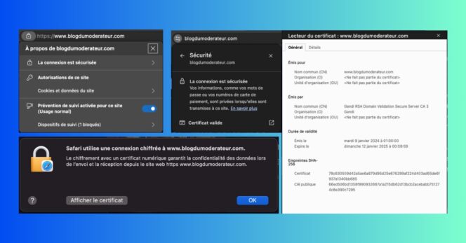 Site web fiable sécurisé certificat