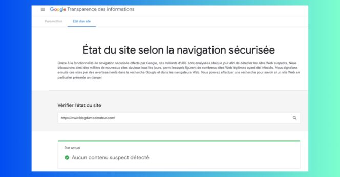 Site web fiable sécurisé google safe browsing