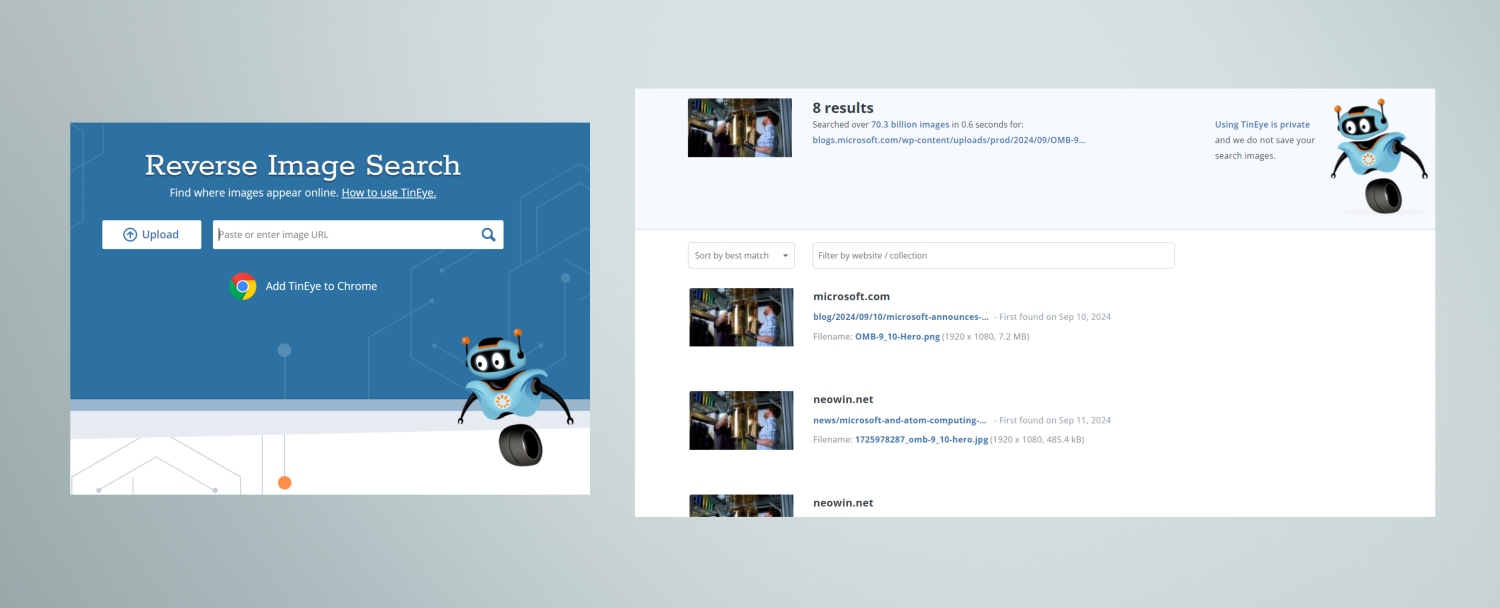 TinEye Recherche Images