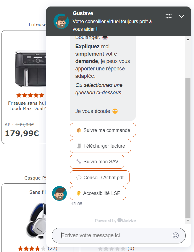 Capture d’écran Boulanger