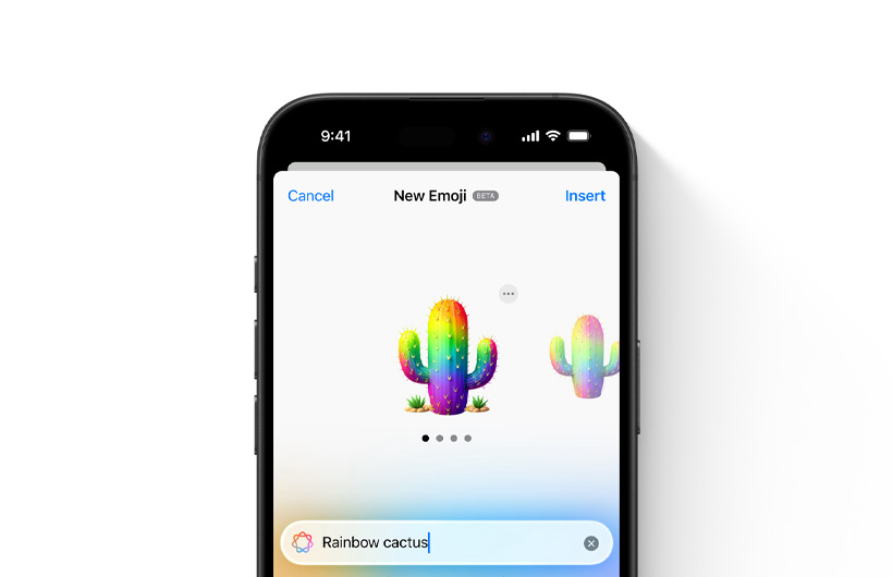 The emoji can also be created from a photo in your library. © Apple