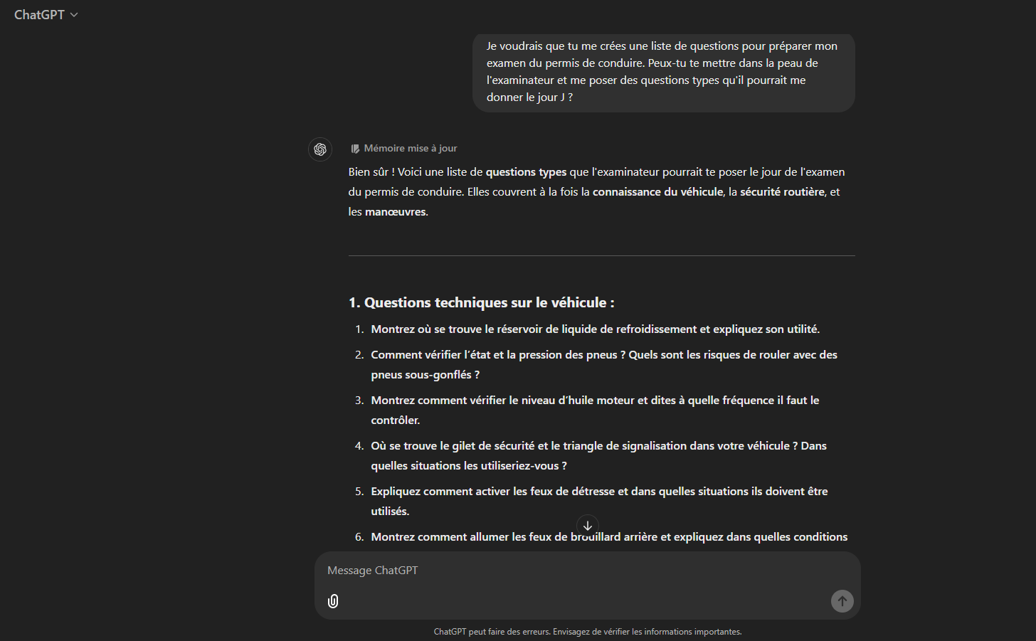 série de questions (2)