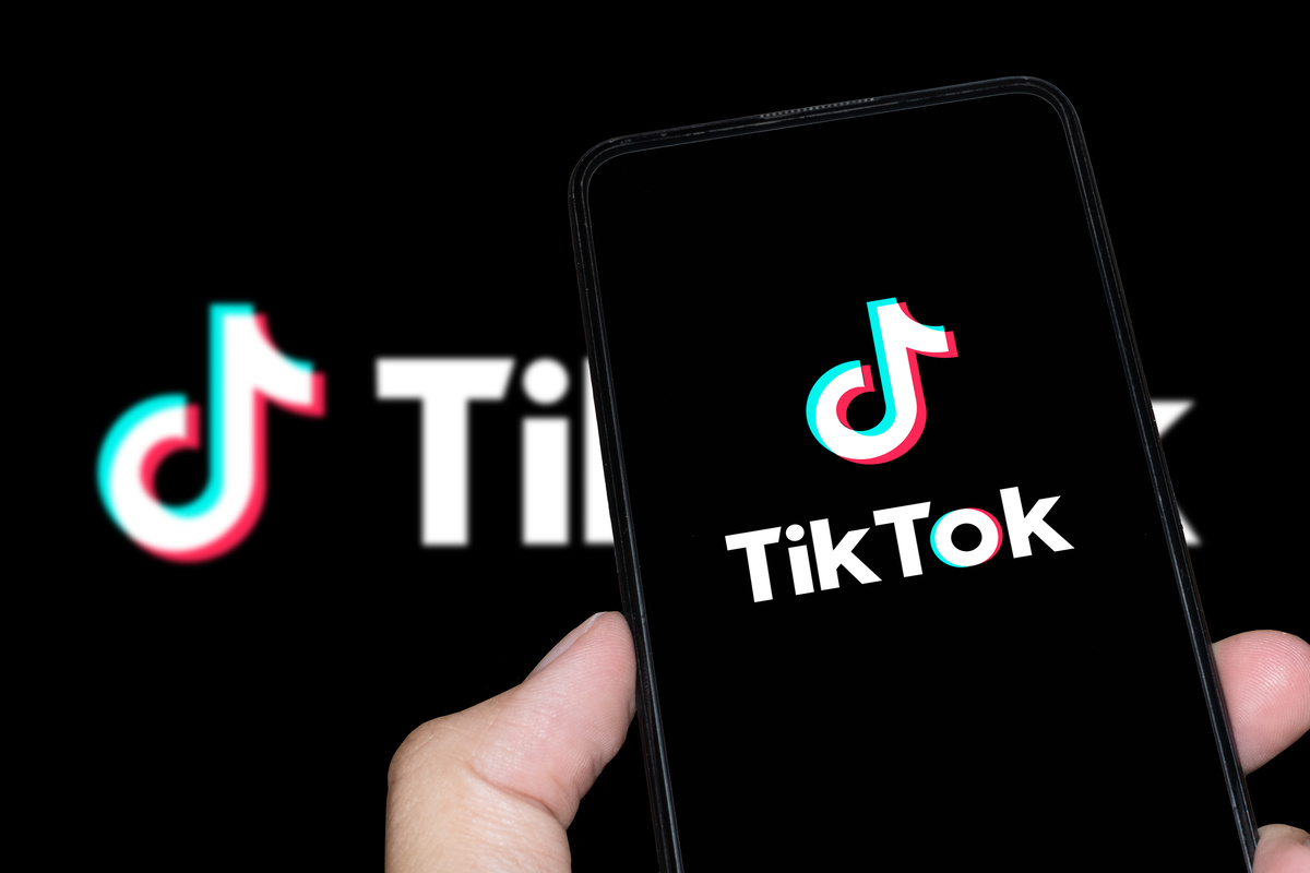 Tiktok logo on mobile phone display. London, UK, 23.08.2024