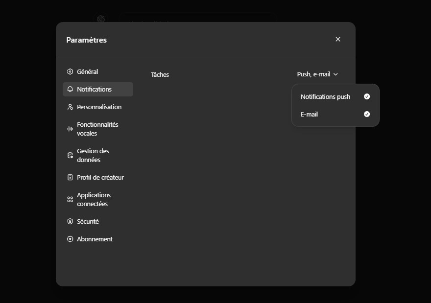 ChatGPT Tasks Notifications
