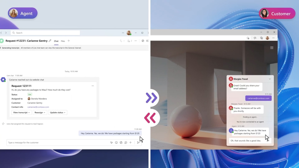 Microsoft Teams Widget Live Chat