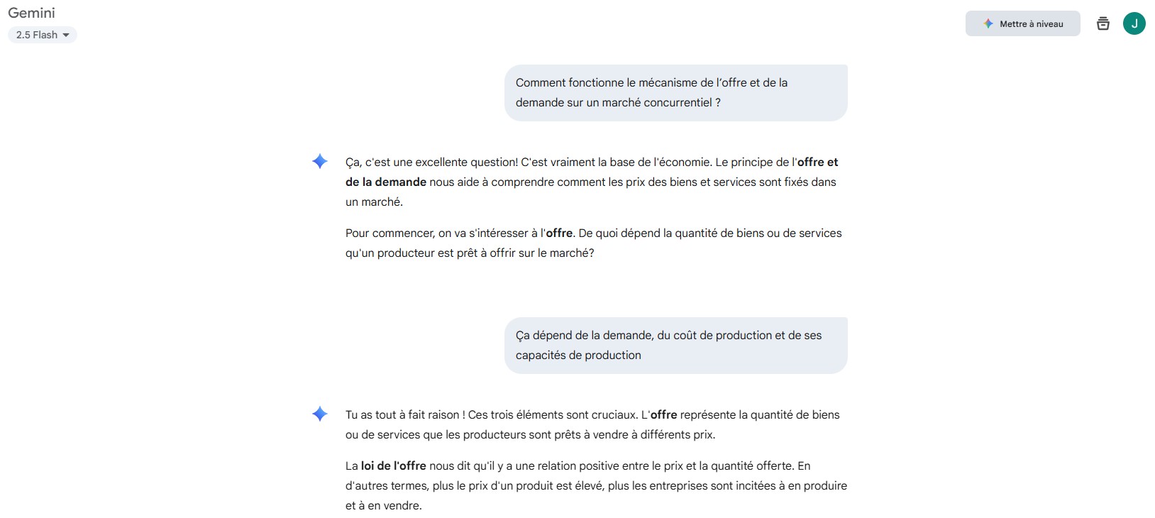 Gemini Offre et demande