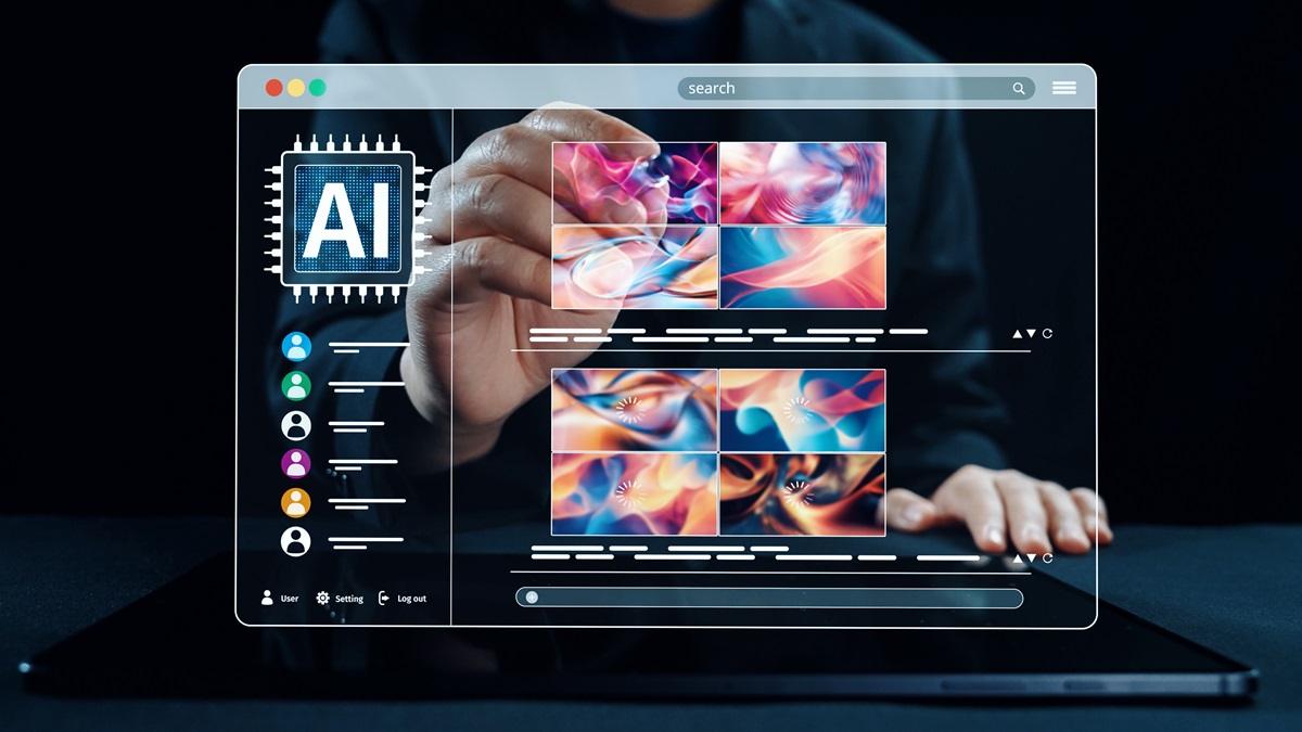 AI Image Generator Platform Interface with Colorful Art Thumbnails Elide