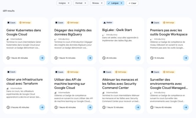 Google-Skills-catalogue-francais