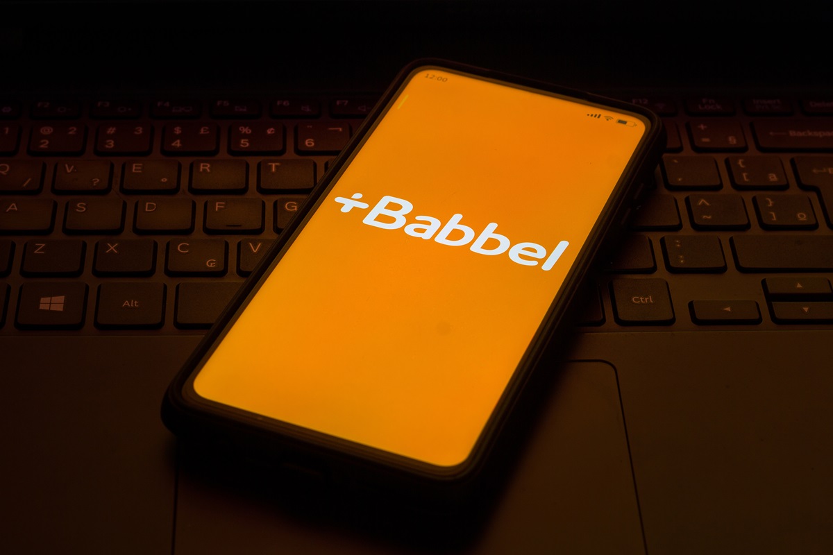 April 9, 2022, Brazil. In this photo illustration the Babbel logo seen displayed on a smartphone.