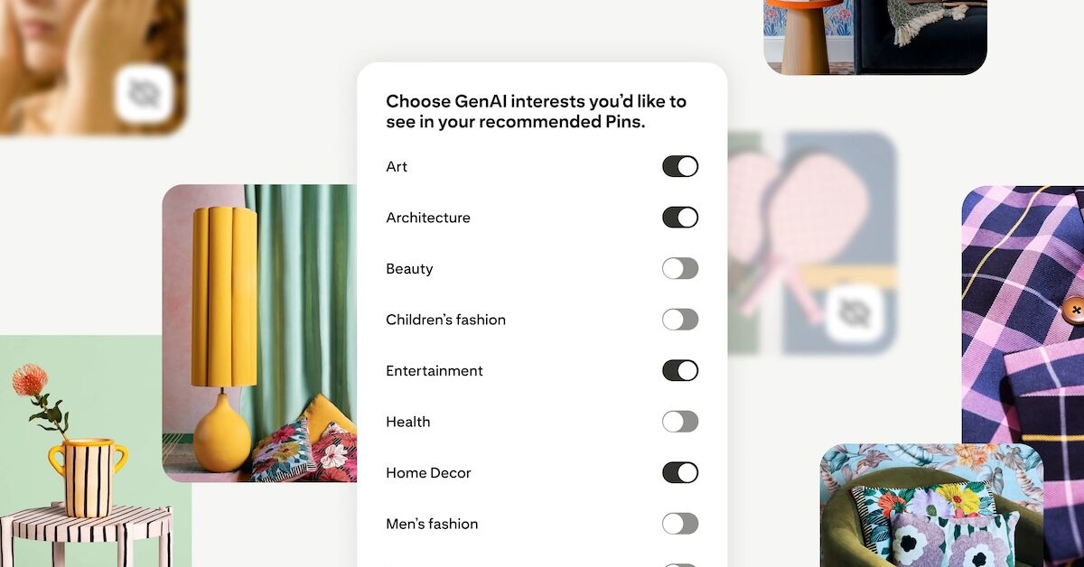 Pinterest lance une option pour filtrer les contenus générés par IA ...