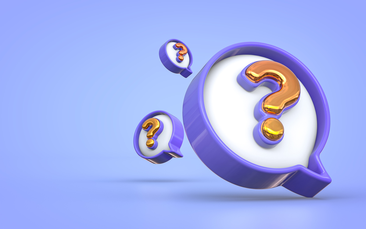 realistic question mark sign on the blue background 3d render concept for banner poster web template