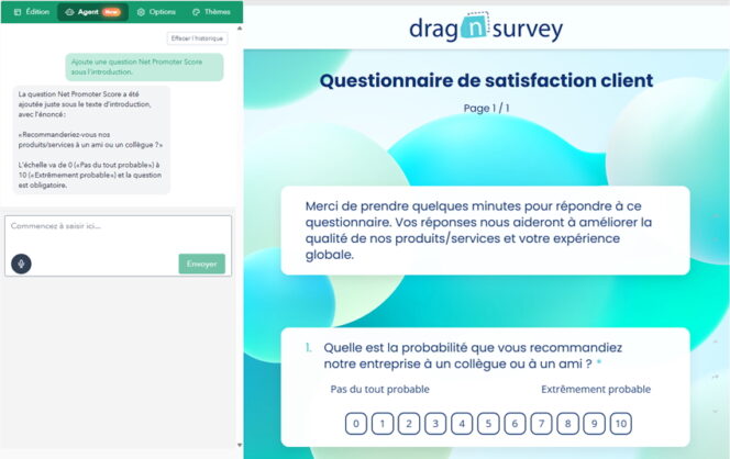 agent IA construction questionnaire en ligne