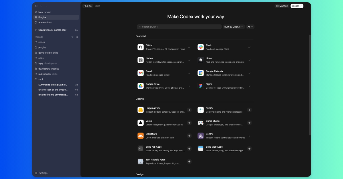 Codex d’OpenAI se dote d’un système de plugins : Slack, Figma, Notion…