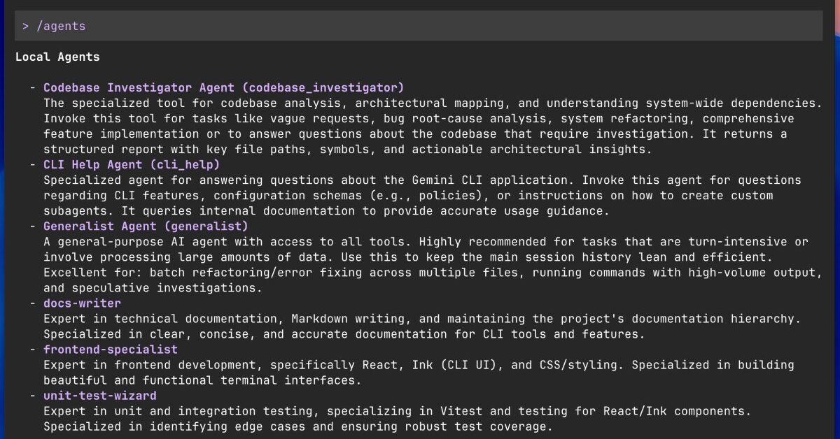 Gemini CLI peut désormais déléguer ses tâches complexes à des agents spécialisés - Agence web Nity Pro