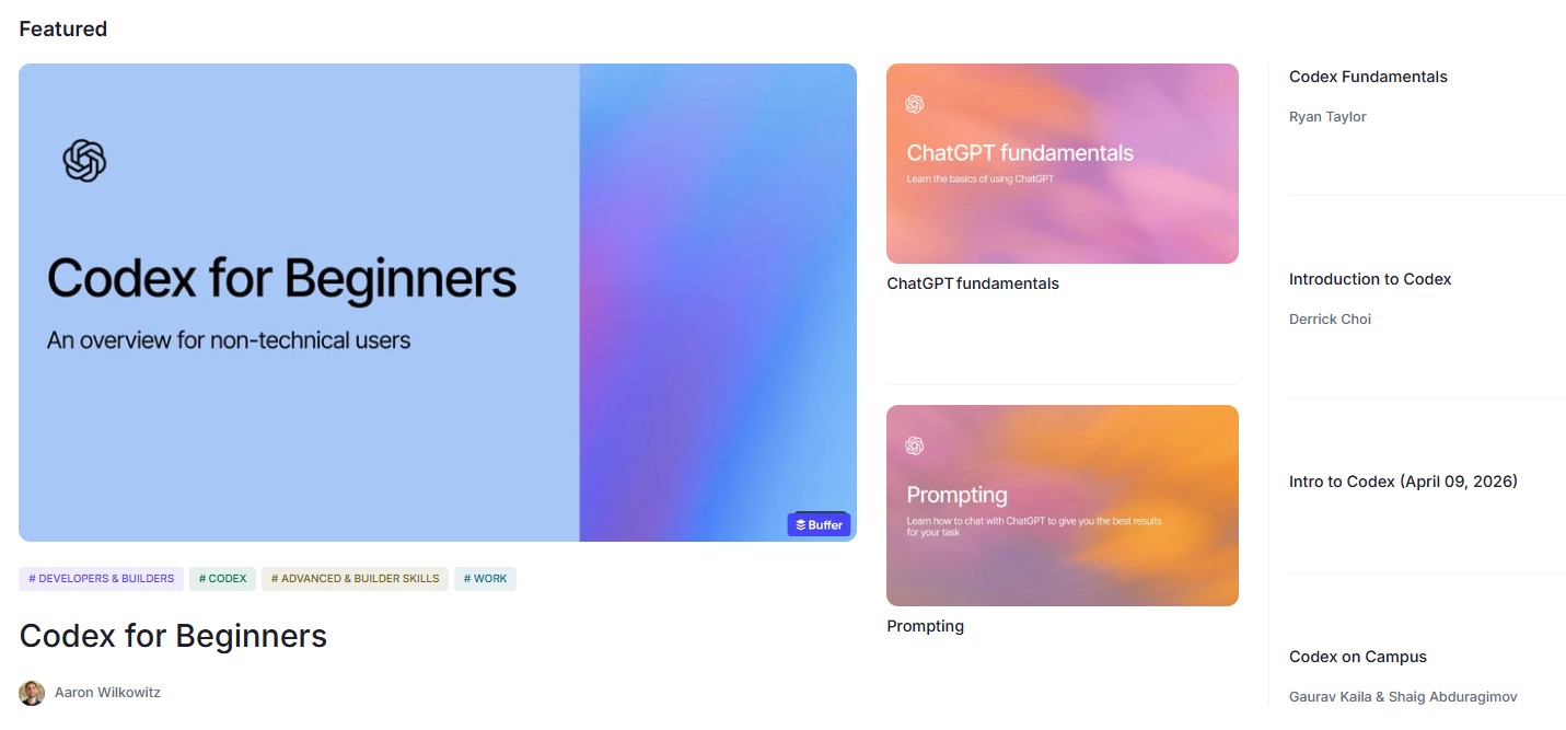 OpenAI Academy – Content – Codex for Beginners