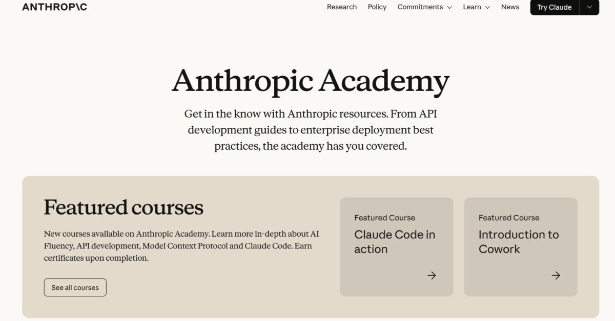 Anthropic Academy : comment se former gratuitement à l’IA et à Claude
