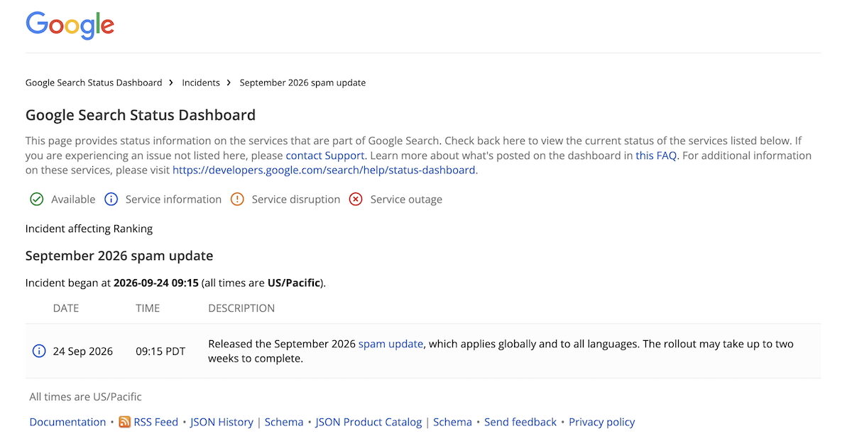 SEO : Google déploie une mise à jour de ses algorithmes (September 2026 spam update) - Agence web Nity Pro