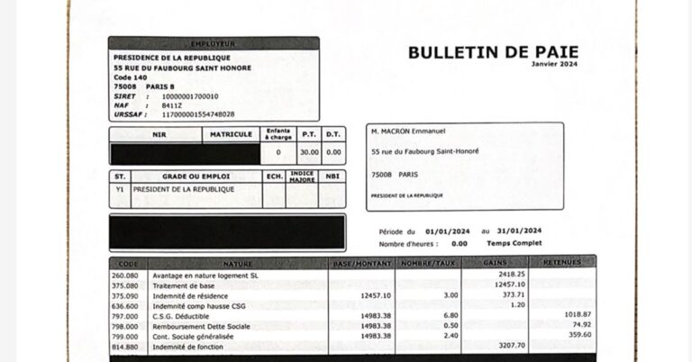 Le bulletin de salaire d’Emmanuel Macron a été révélé !