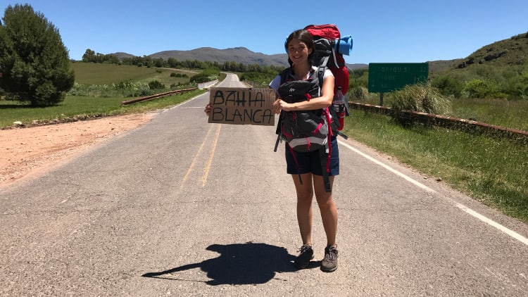 Solène Dony fait du stop en Amérique du Sud
