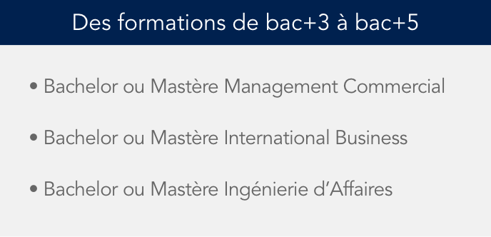 Des formations de bac+3 à bac+5
