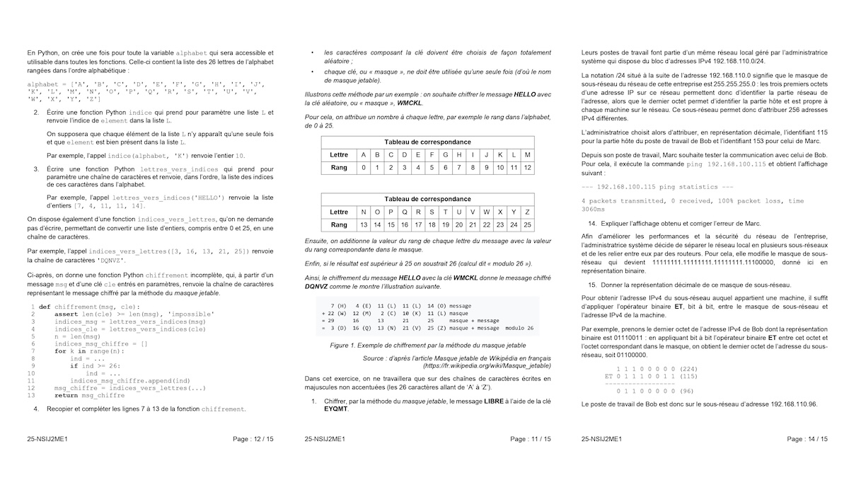 sujets bac nsi 2025