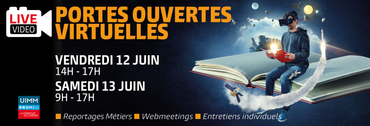 portes ouvertes virtuelles, vendredi 12 juin de 14h à 17h, samedi 13 juin de 14h à 17h