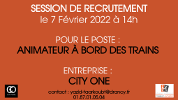 SESSION DE RECRUTEMENT ANIMATEUR À BORD DES TRAINS