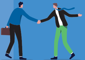 poignée de mains entre un recruteur et un candidat