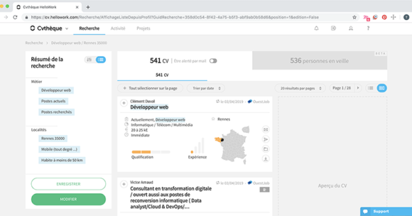 1,2 million d’actifs dans la CVthèque HelloWork : cv.hellowork.com