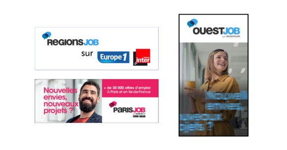 RegionsJob sur Europe 1, France Inter et en affichage digital & ParisJob sur les bus