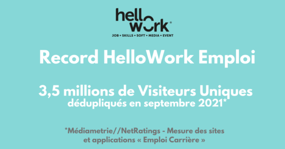 Nouveau record pour les plateformes emploi de HelloWork en septembre 2021