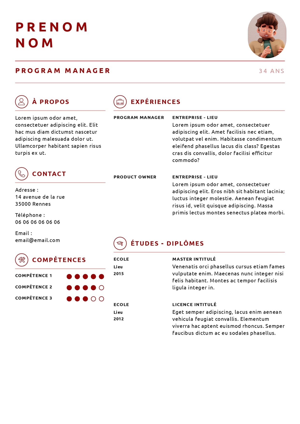 Modèle de CV Design