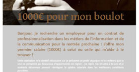 1000 Euros contre un boulot