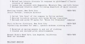 Pour les fans de « Mad Men » : le CV de Don Draper